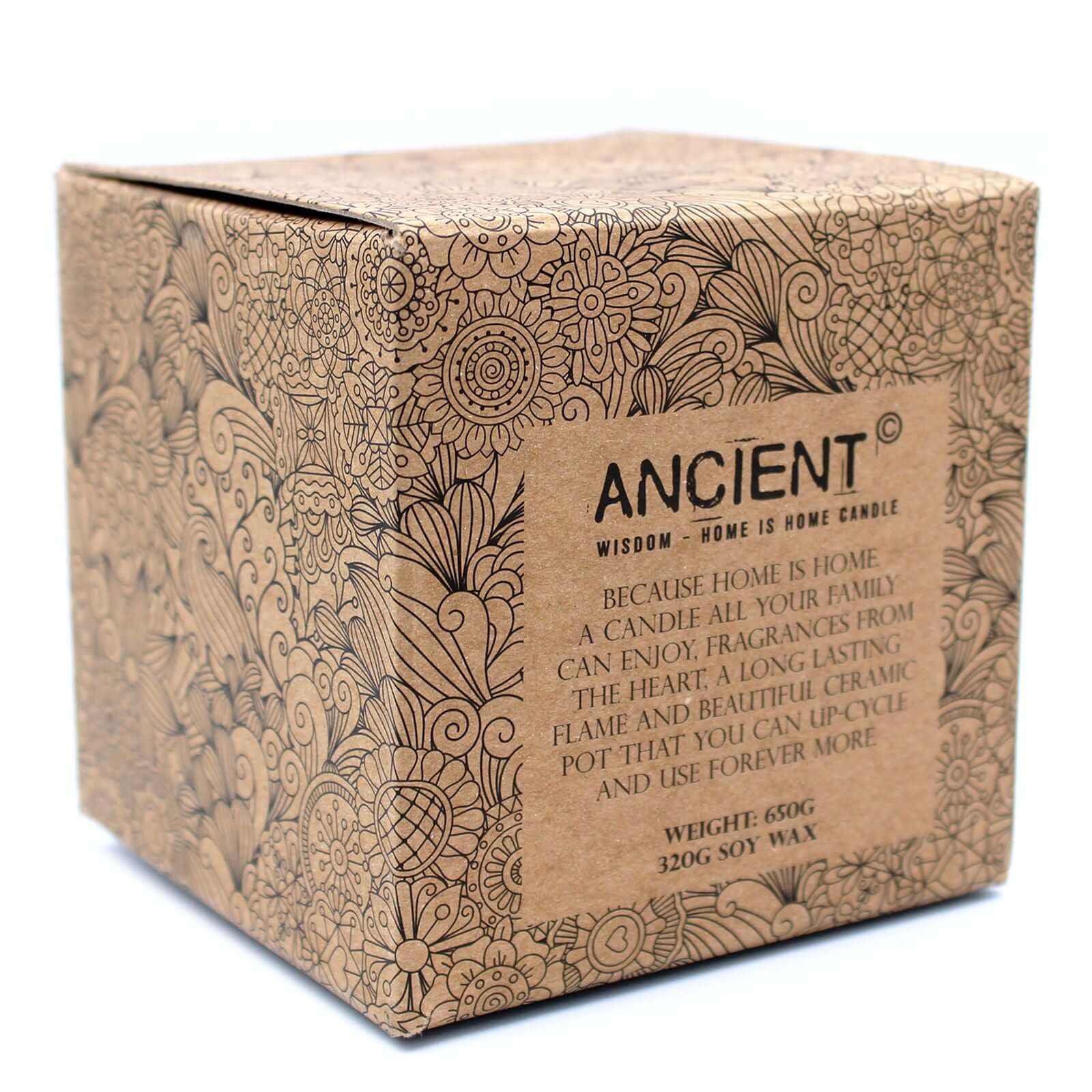Home is Home Candle Pots - Blue Day in eco-friendly packaging, showcasing natural soy wax and fragrance details.