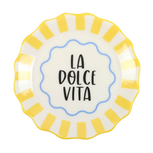 Yellow Striped La Dolce Vita Trinket Dish