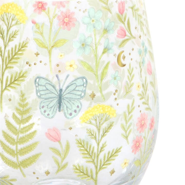 Luna Bloom Floral Print Stemless Glass N/A