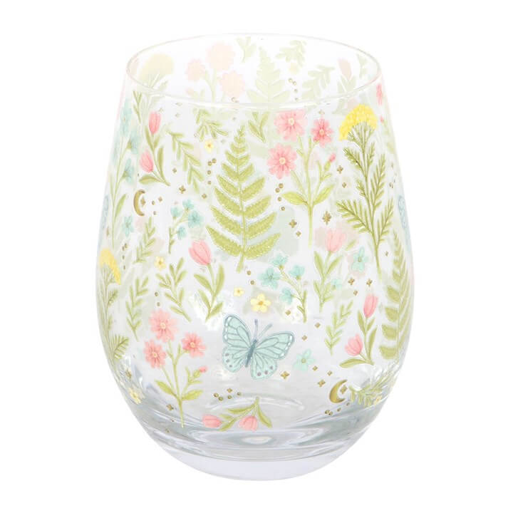 Luna Bloom Floral Print Stemless Glass N/A