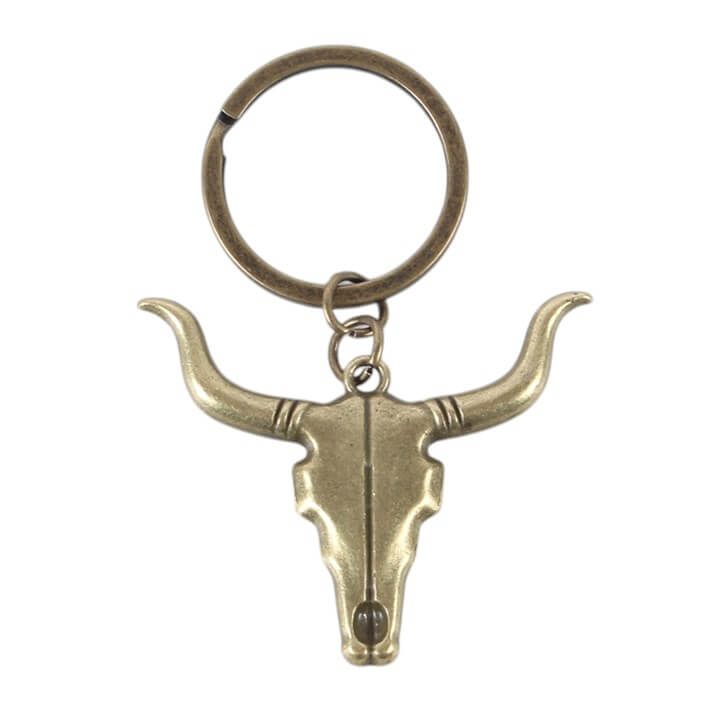 Bull Skull Keyring