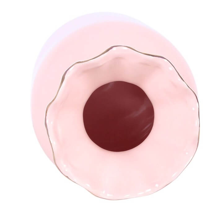 Pink Fluted Flower Vase