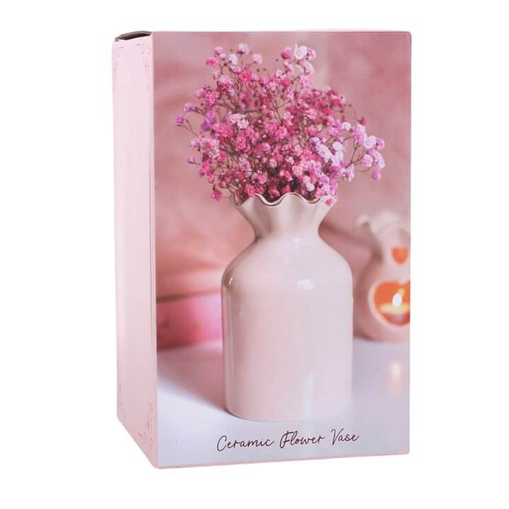 Pink Fluted Flower Vase