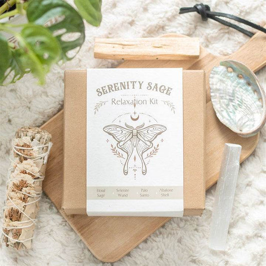 Serenity Sage Relaxation Smudge Kit Sage, Selenite, Palo Santo & Abalone Shell-Sociodigi