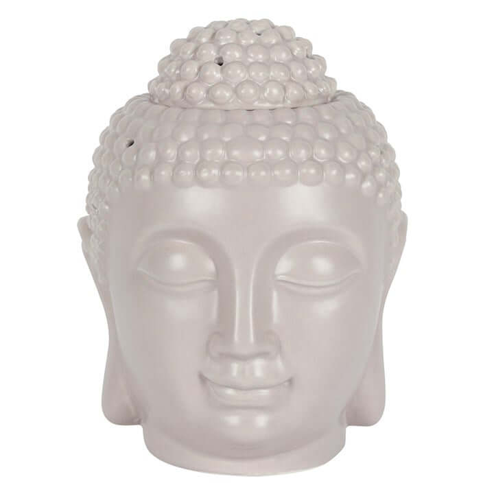 Large Grey Buddha Head Oil Burner and Wax Warmer-Sociodigi