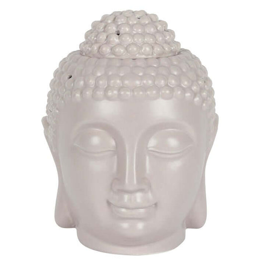 Large Grey Buddha Head Oil Burner and Wax Warmer-Sociodigi