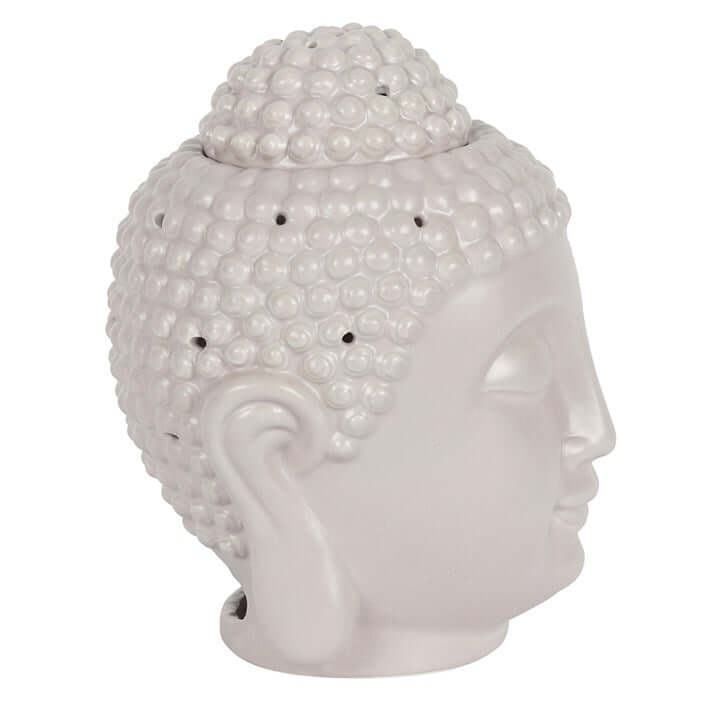 Large Grey Buddha Head Oil Burner and Wax Warmer-Sociodigi