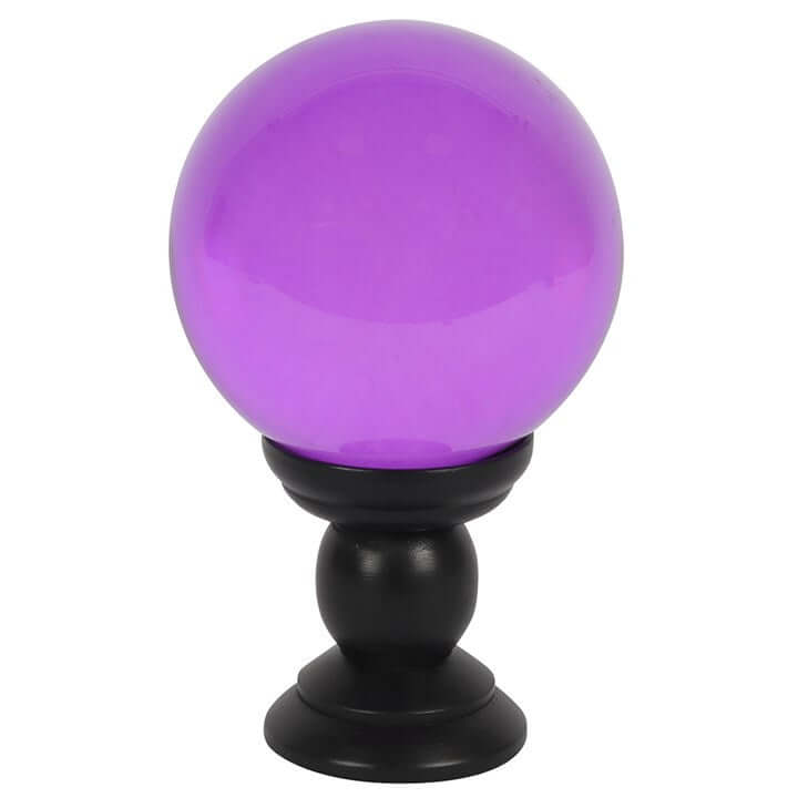 Large Purple Crystal Ball on Black Wooden Stand – Fortune Telling & Décor-Sociodigi