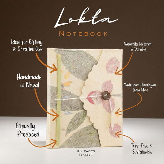 Lokta Bougainvillea Notebook – Medium (15x12cm) – 45 Leaves