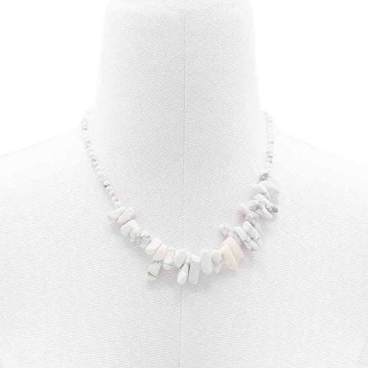 Longstone Gem Necklace - White Jasper