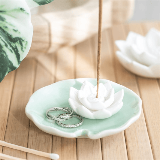 Lotus Flower Incense Stick Holder and Trinket Dish