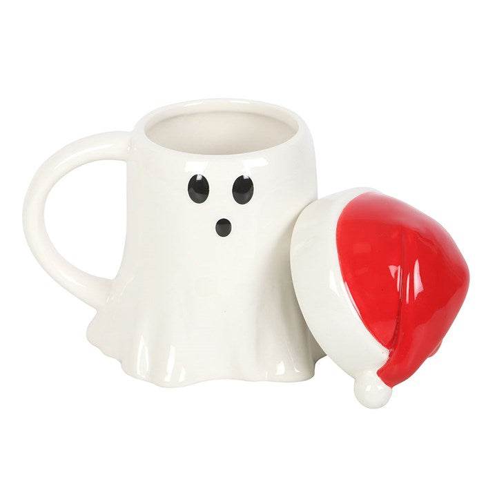 Ghost Shaped Mug with Santa Hat Lid Spooky Christmas Mug – Sociodigi-Sociodigi