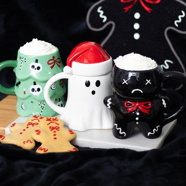 Ghost Shaped Mug with Santa Hat Lid Spooky Christmas Mug – Sociodigi-Sociodigi