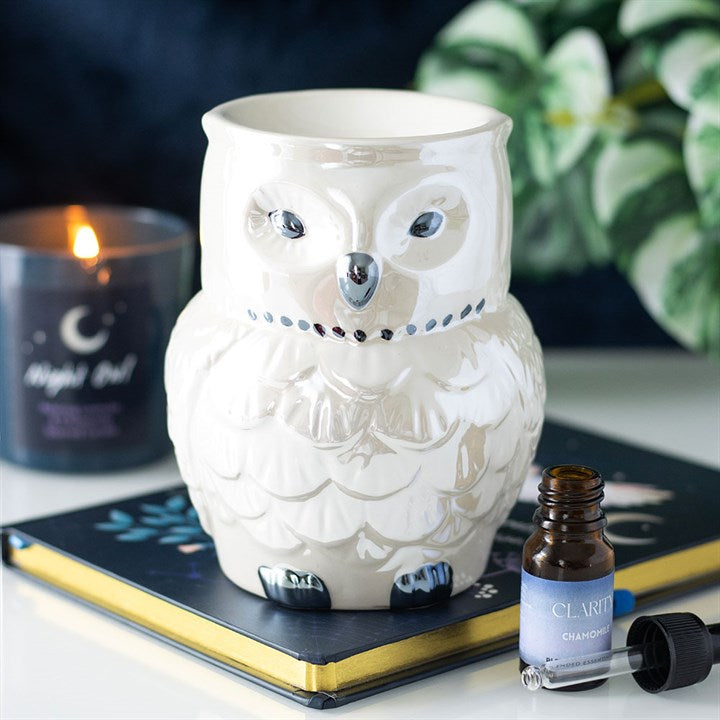 *Owl Shaped Ceramic Iridescent Oil Burner and Wax Warmer (12/24) N/A