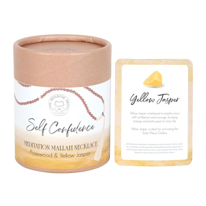 Self Confidence Rosewood & Yellow Jasper Mallah Necklace N/A