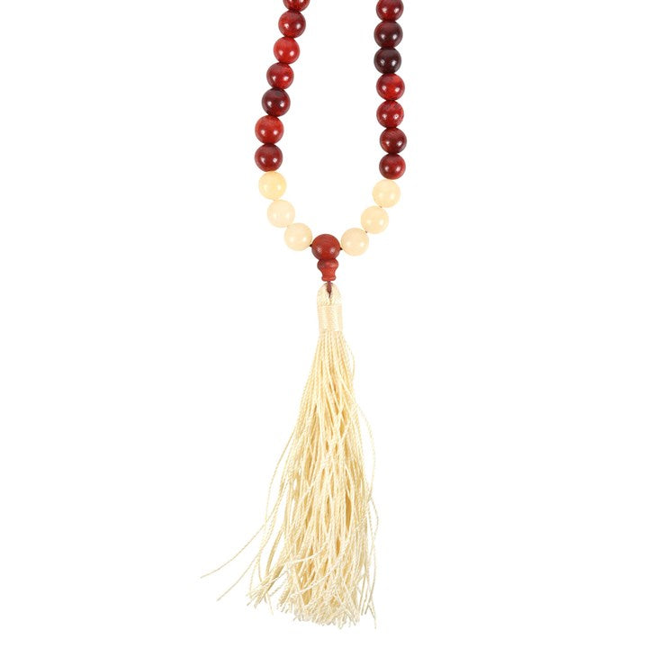 Self Confidence Rosewood & Yellow Jasper Mallah Necklace N/A