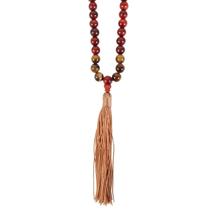 Self Expression Rosewood & Tiger's Eye Mallah Necklace N/A