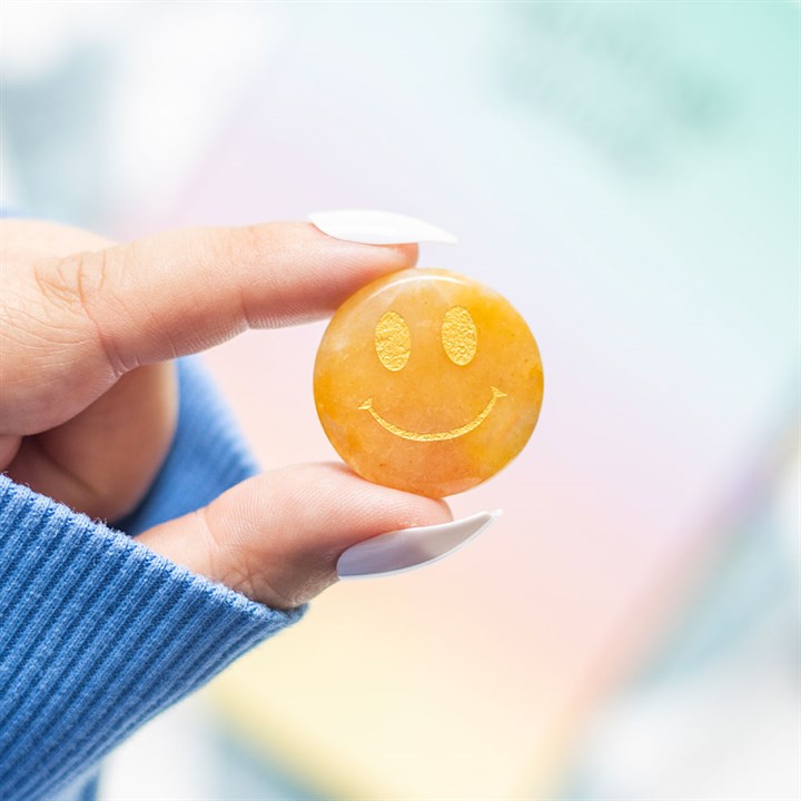 Be Brave Yellow Jade Happy Face Crystal N/A
