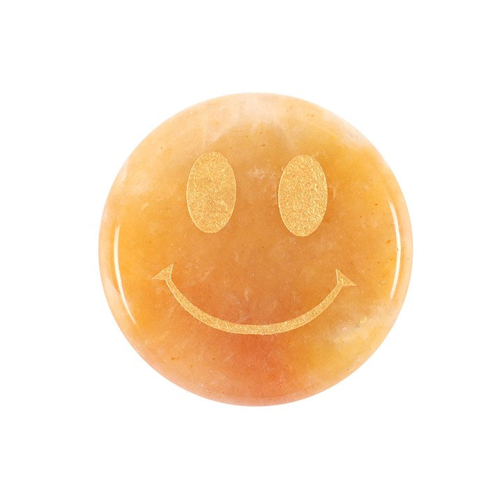 Be Brave Yellow Jade Happy Face Crystal N/A