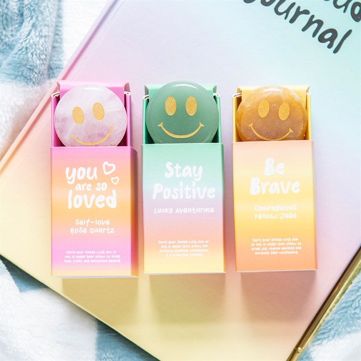 Be Brave Yellow Jade Happy Face Crystal N/A