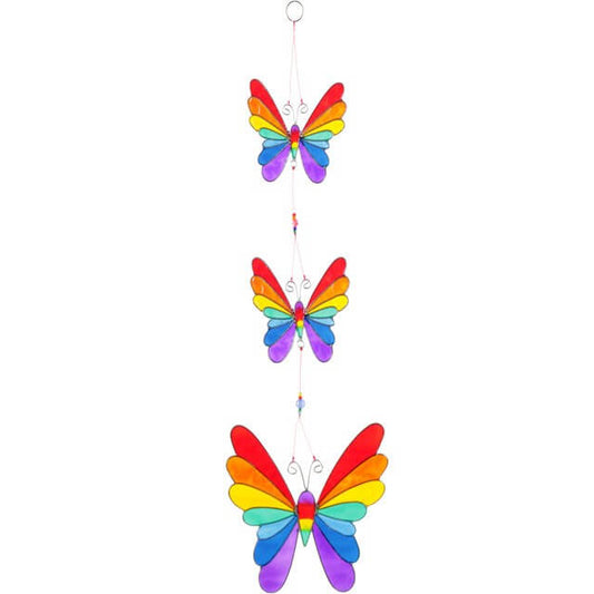 Multi-coloured string of butterflies sun catcher for vibrant home décor and light capture.