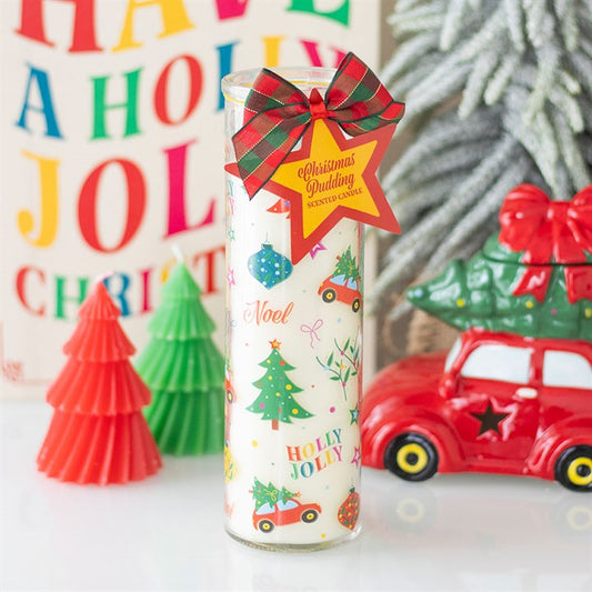 Nostalgic Christmas Print Christmas Pudding Scented Tube Candle N/A