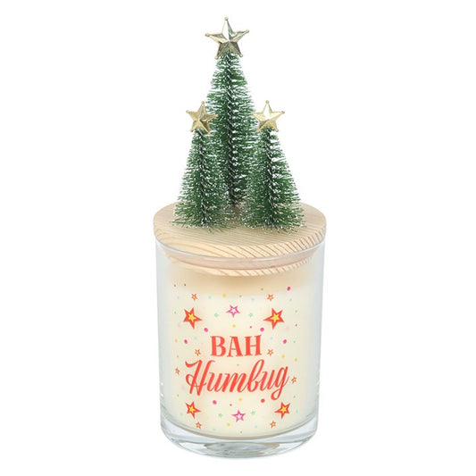 Bah Humbug Orange & Clove Glass Candle with Tree N/A