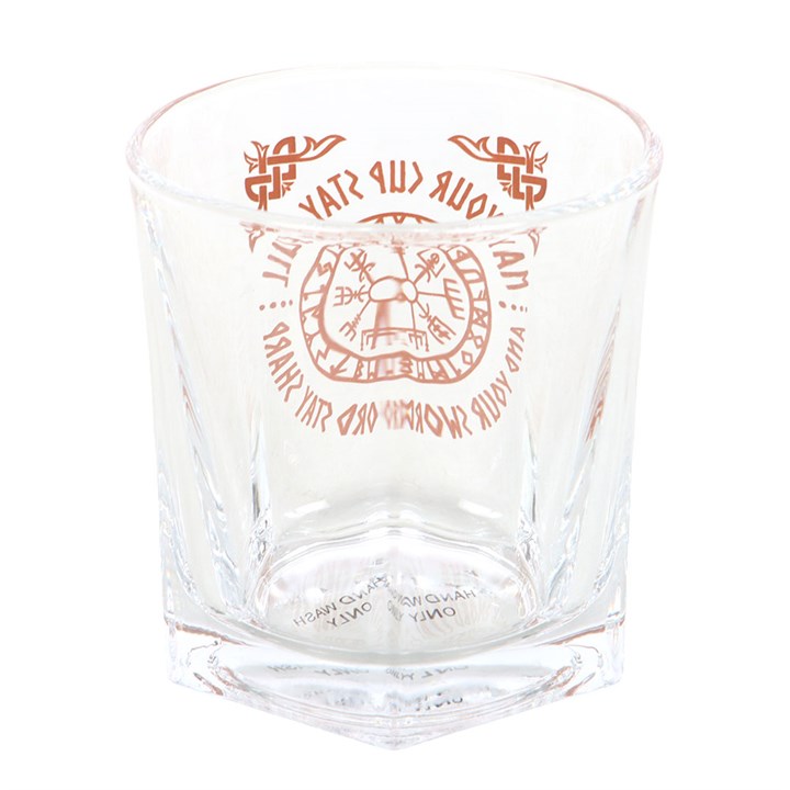 Viking Compass Lowball Drinking Glass with Coaster N/A