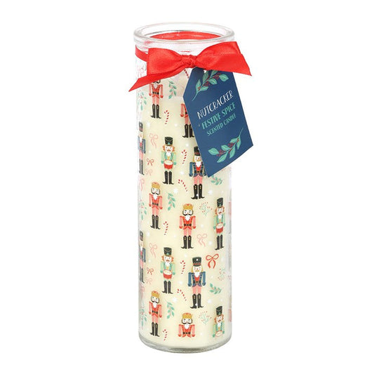 Nutcracker Print Festive Spice Tube Candle N/A