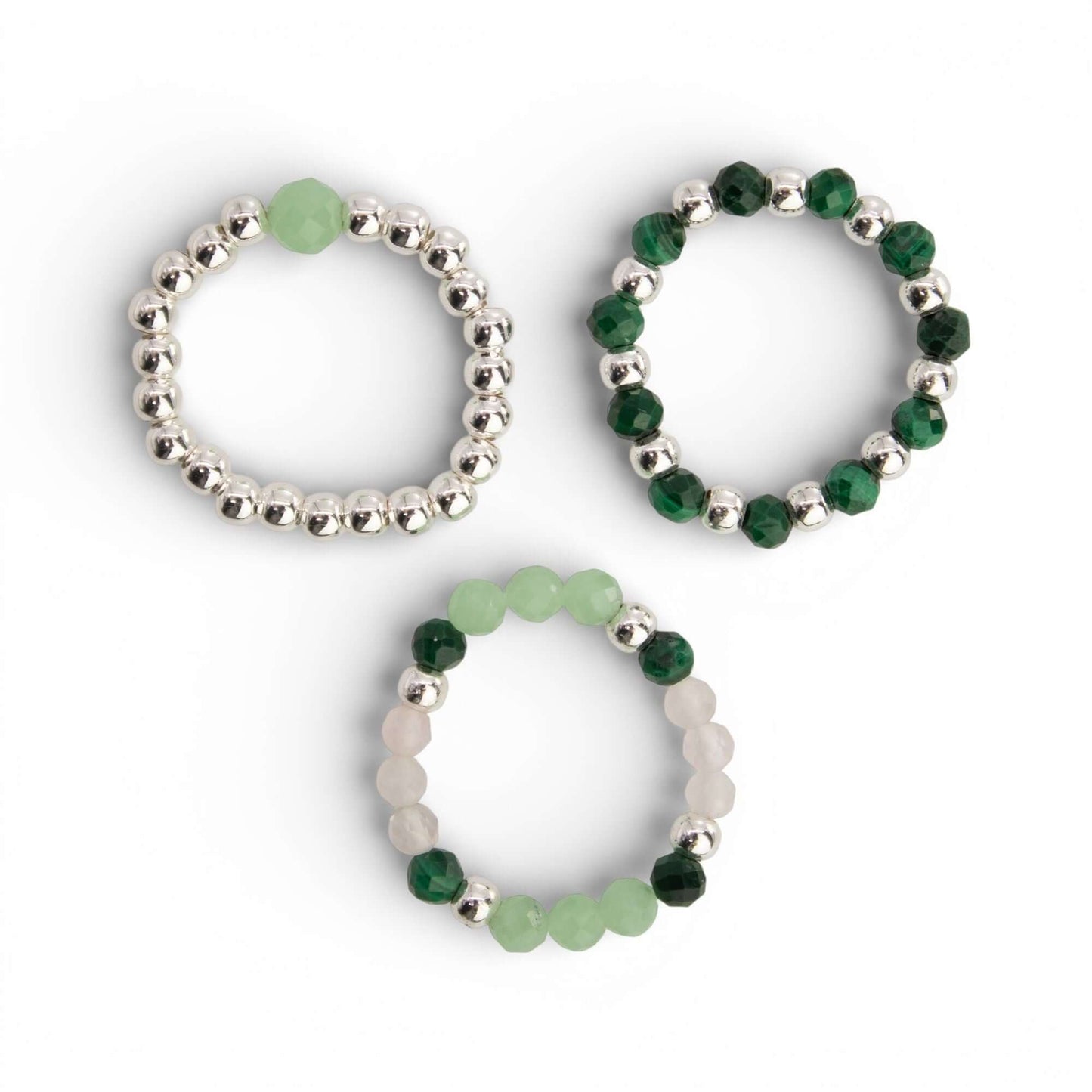 Nymph Spirit Gemstone Rings Set - Forest Spirit