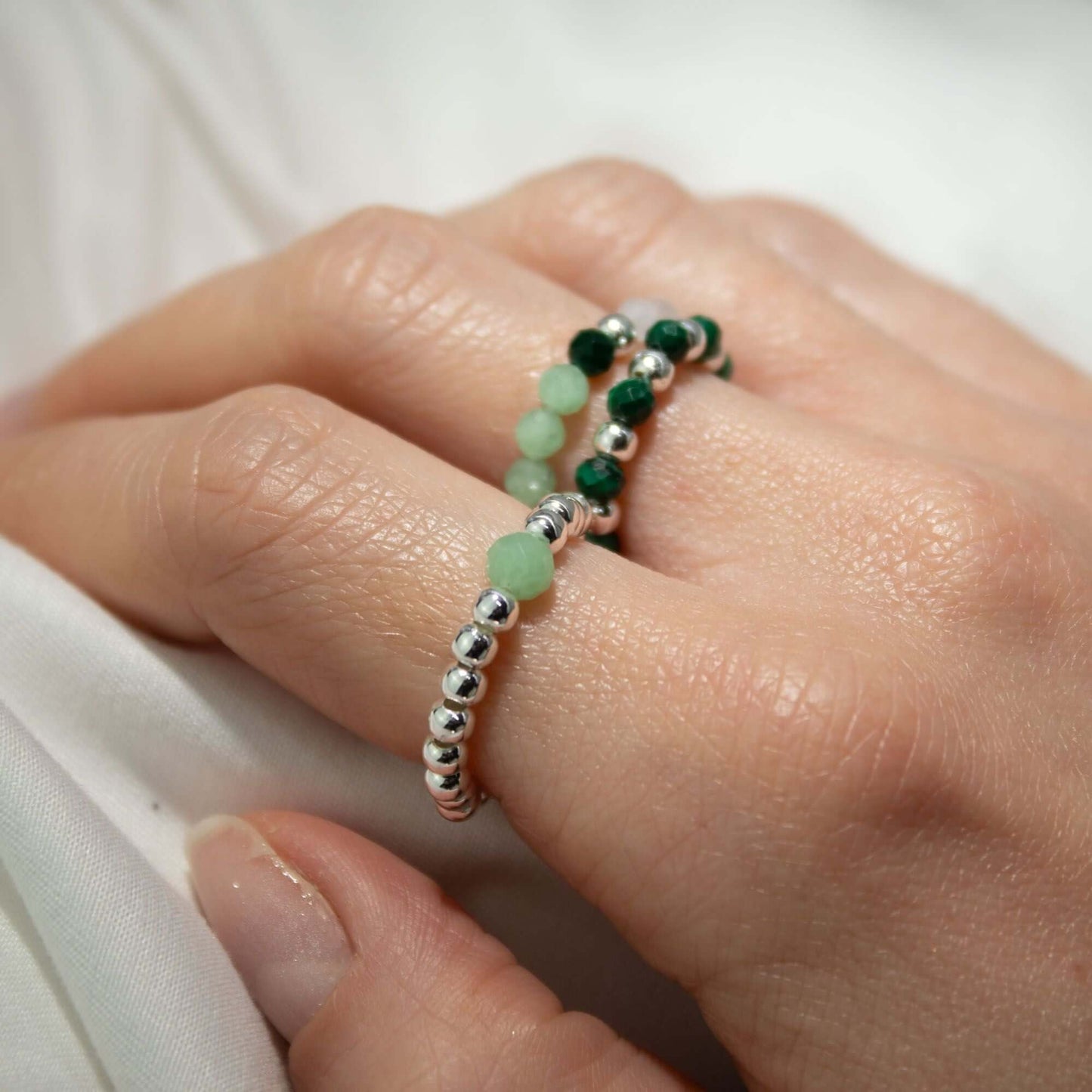 Nymph Spirit Gemstone Rings Set - Forest Spirit