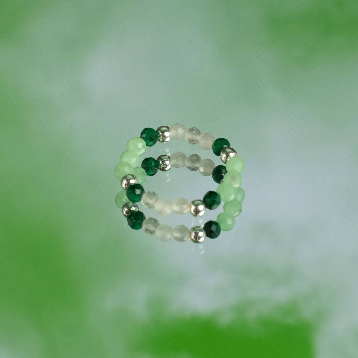 Nymph Spirit Gemstone Rings Set - Forest Spirit