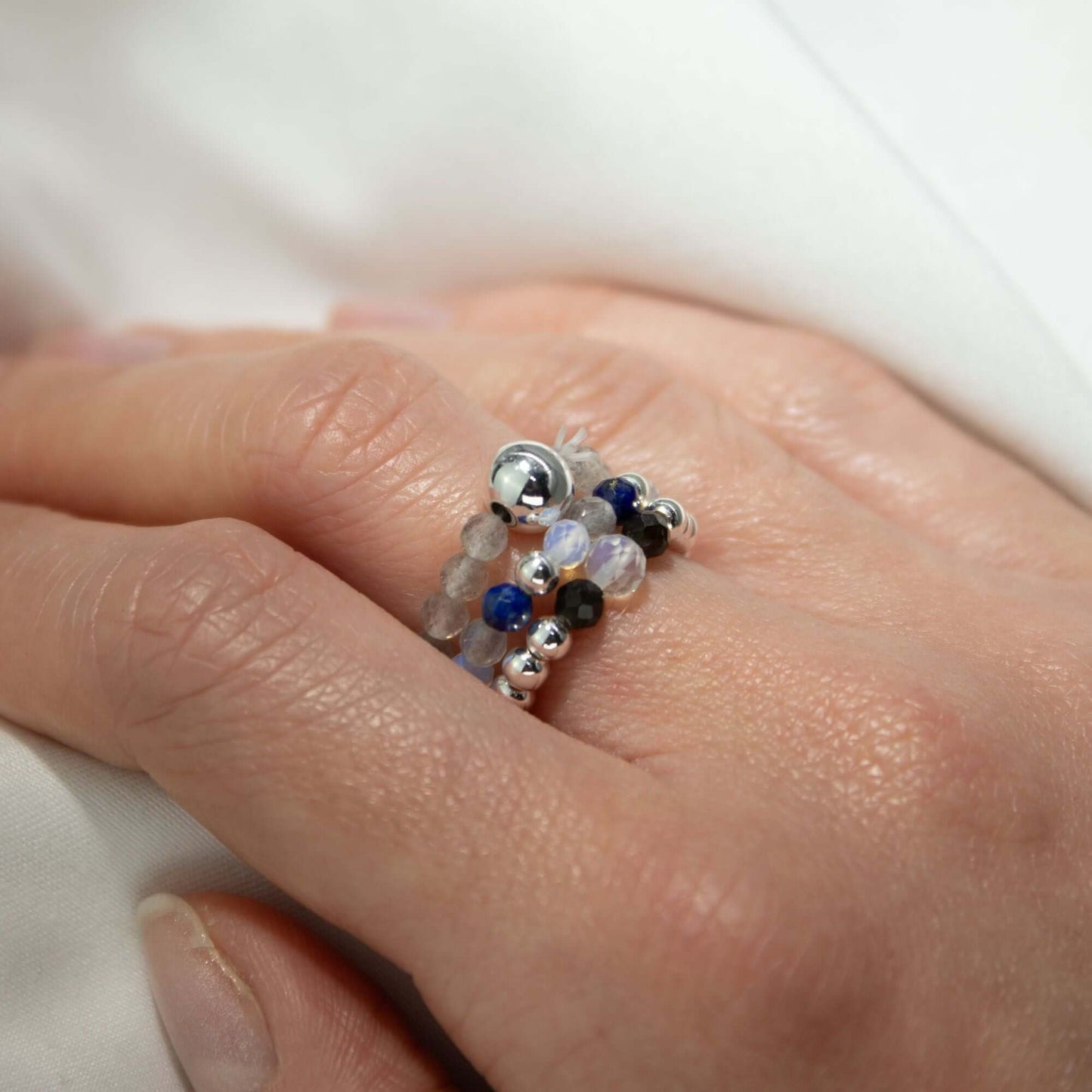 Nymph Spirit Gemstone Ring Set - Northern Lights