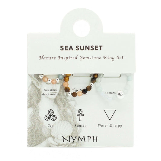 Nymph Spirit Gemstone Ring Set - Sea Sunset