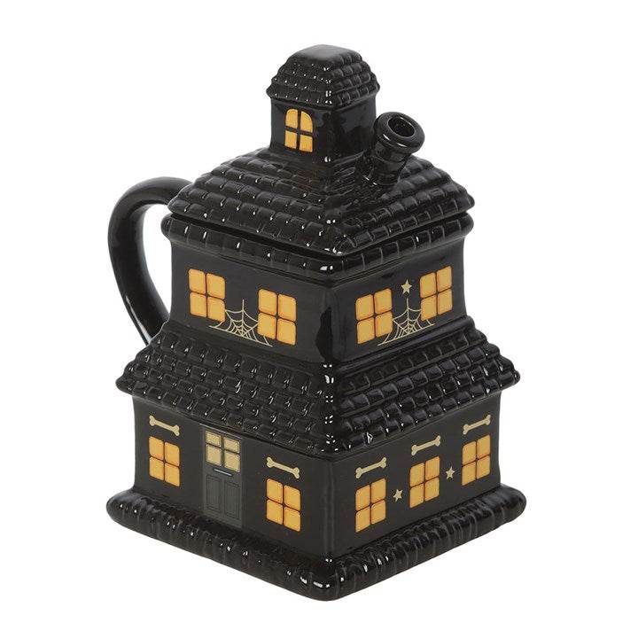 Black Haunted House Mug Spooky Ceramic Halloween Coffee Cup 480ml-Sociodigi