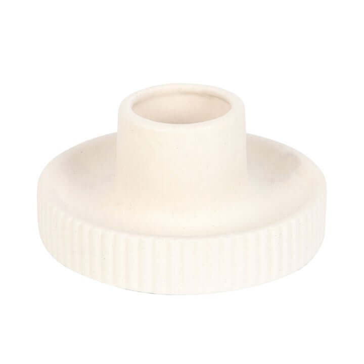 White ceramic vase on a white background