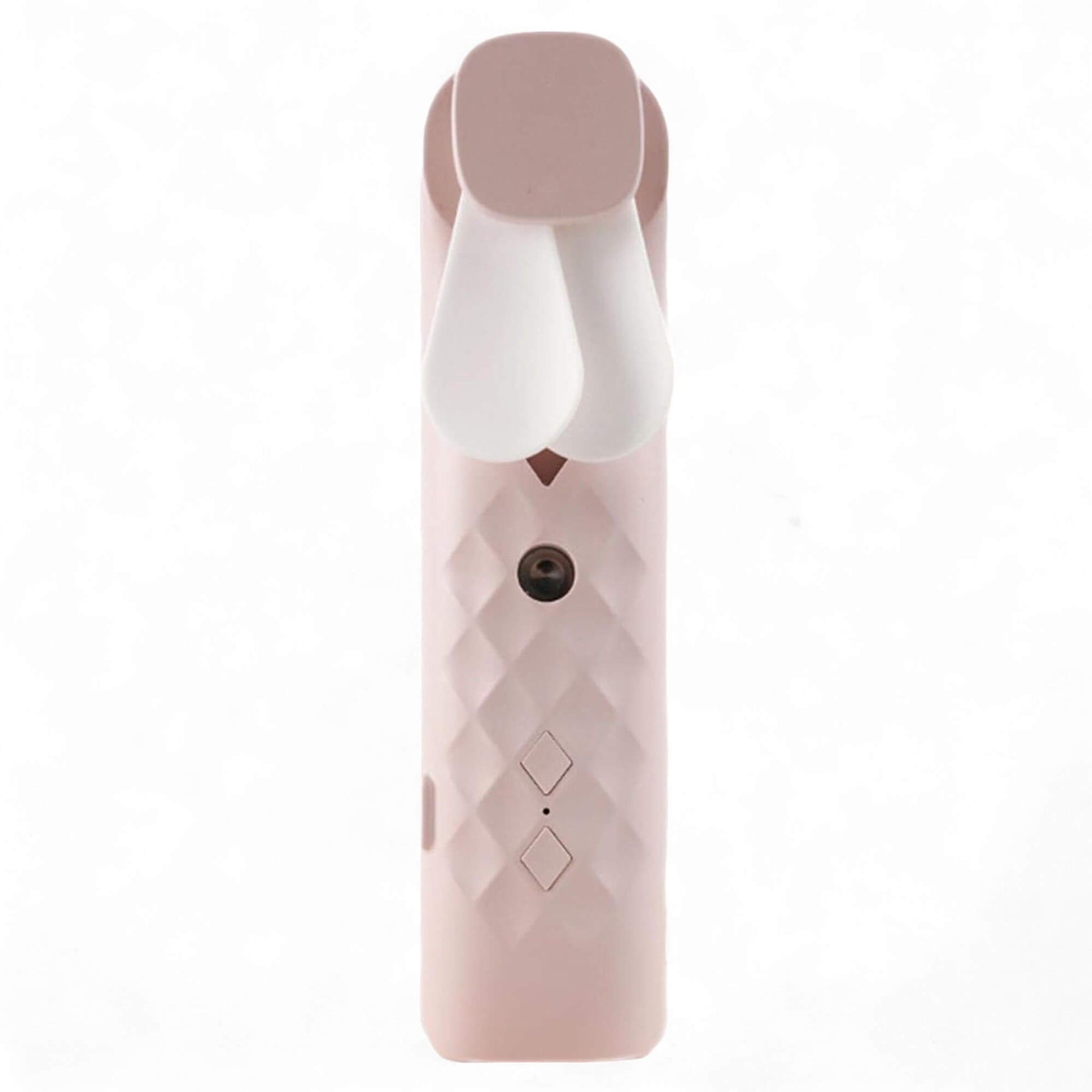 Pink Nano Mist Face Fan & Spray showcasing its sleek design, perfect for on-the-go hydration with advanced mist technology.