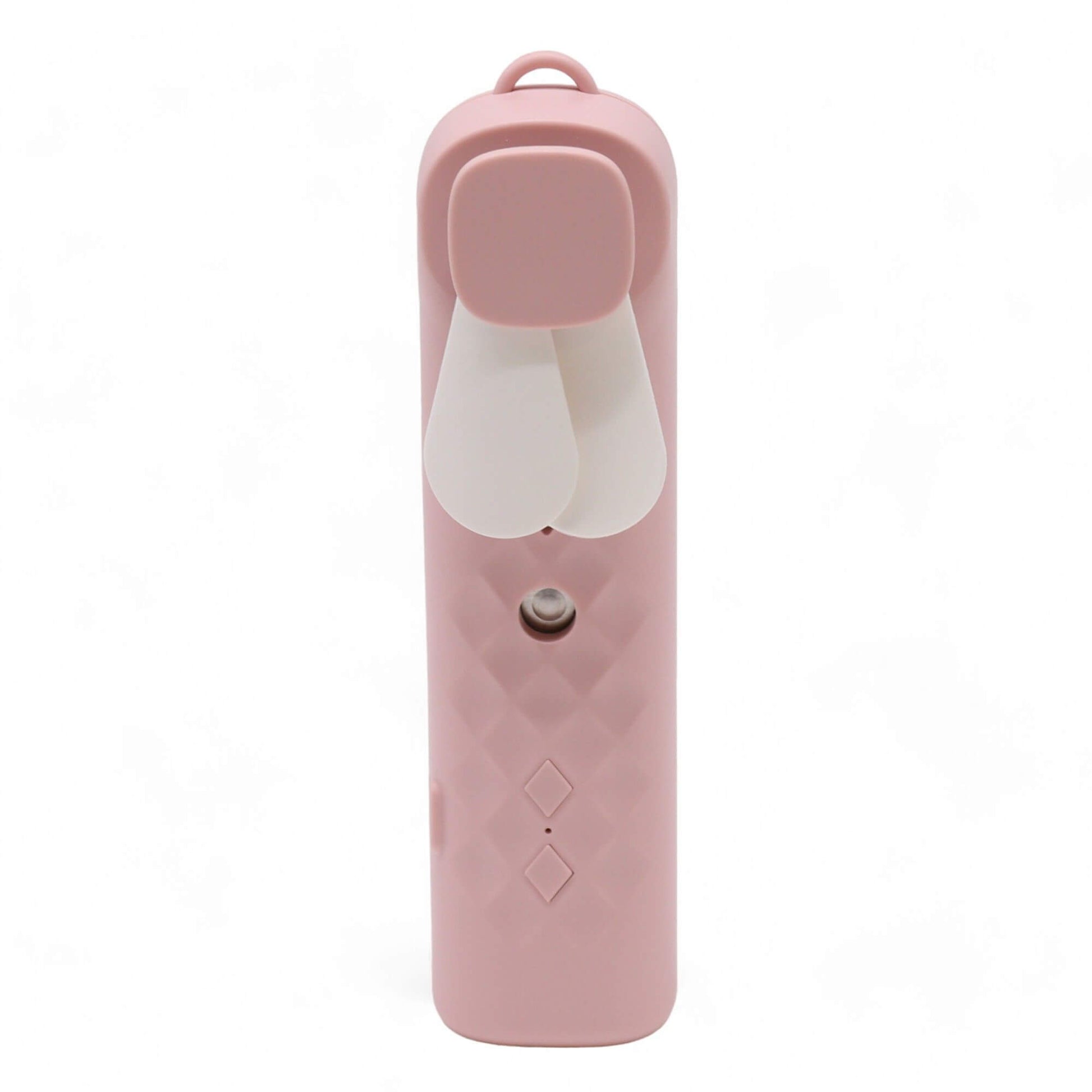 Pink Nano Mist Face Fan & Spray, a portable and USB chargeable mist face fan for on-the-go hydration.