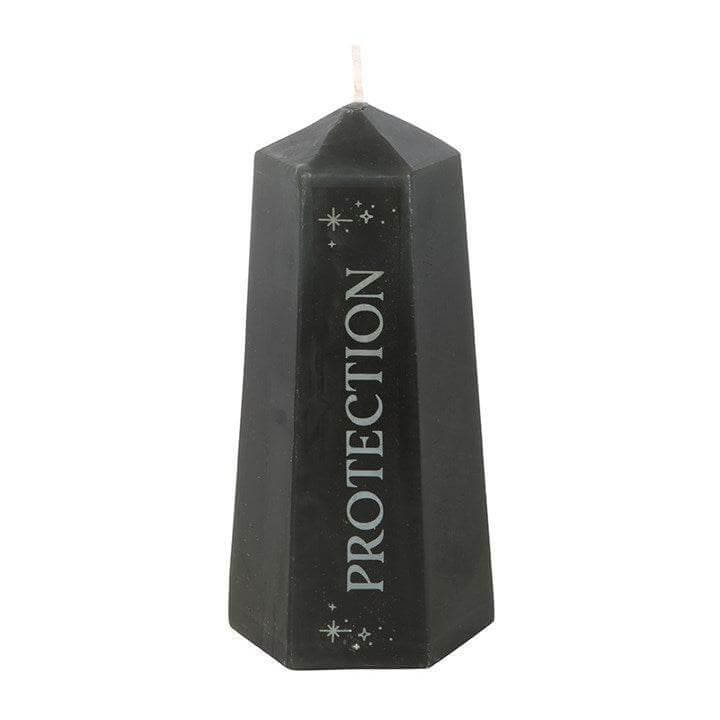 Protection Crystal Candle with Rough Black Obsidian-Sociodigi