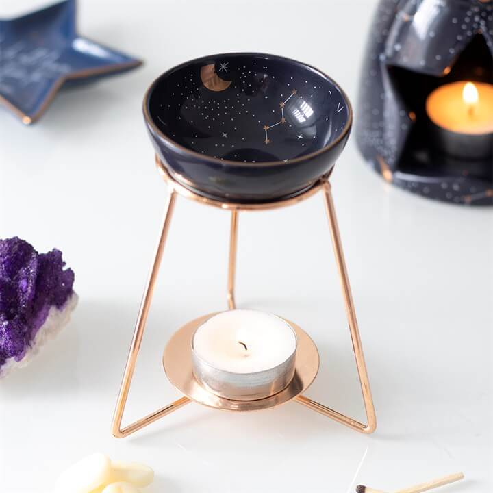 Purple Star Sign Oil Burner on Metal Base-Sociodigi