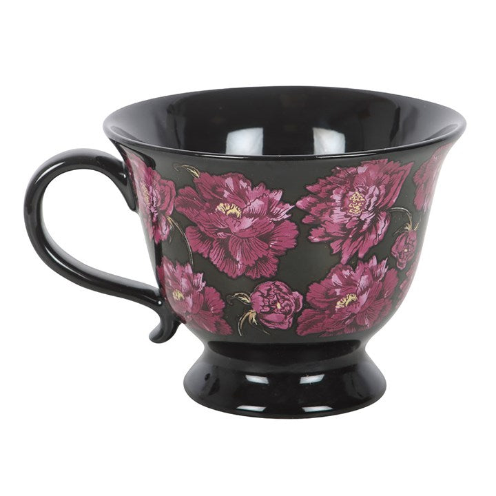 Dark Romance Floral Print Teacup N/A