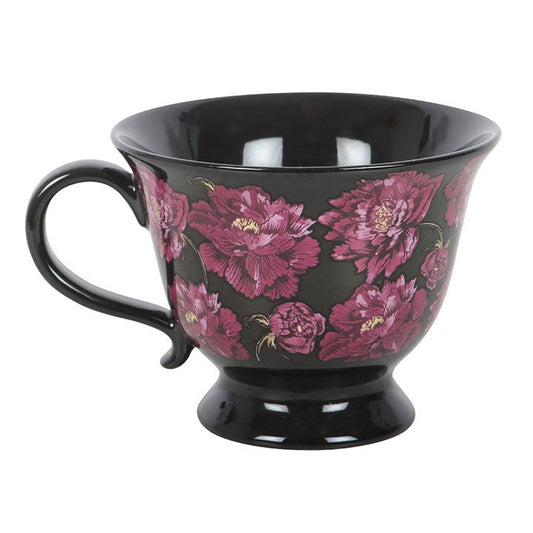Dark Romance Floral Print Teacup N/A