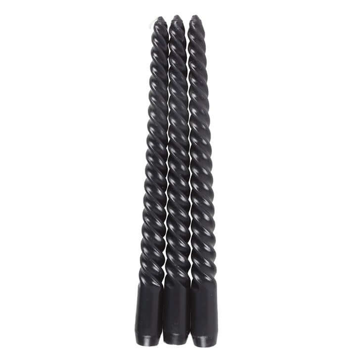 Set of 3 Dark Romance Twist Taper Candles N/A