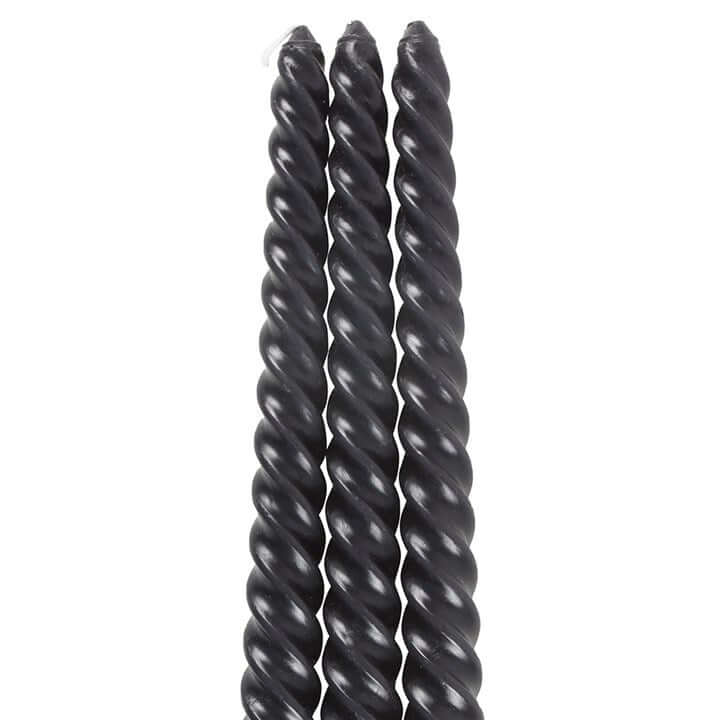 Set of 3 Dark Romance Twist Taper Candles N/A