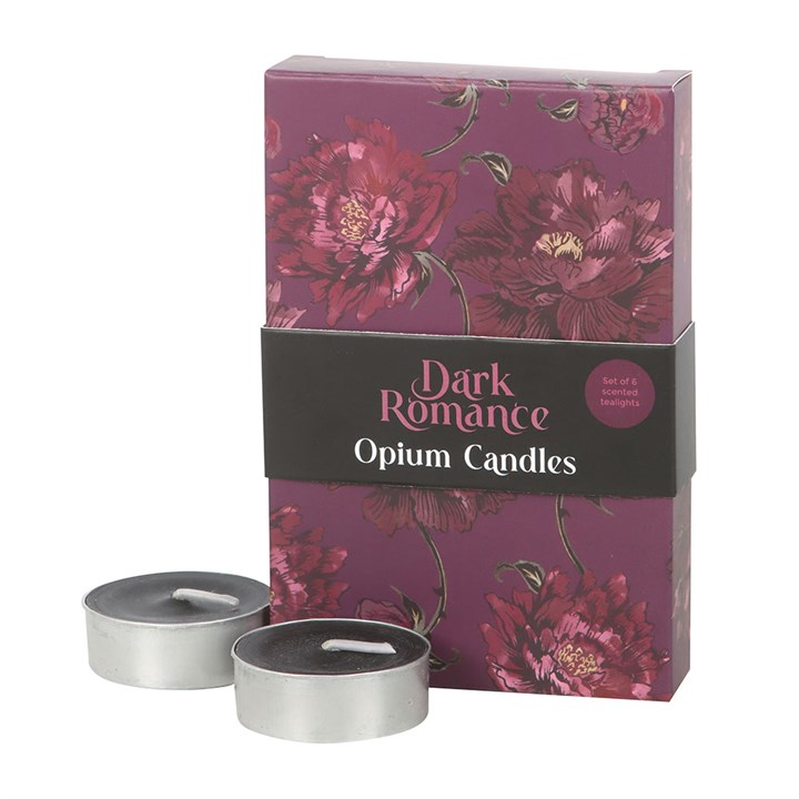 Set of 6 Dark Romance Opium Tealight Candles N/A