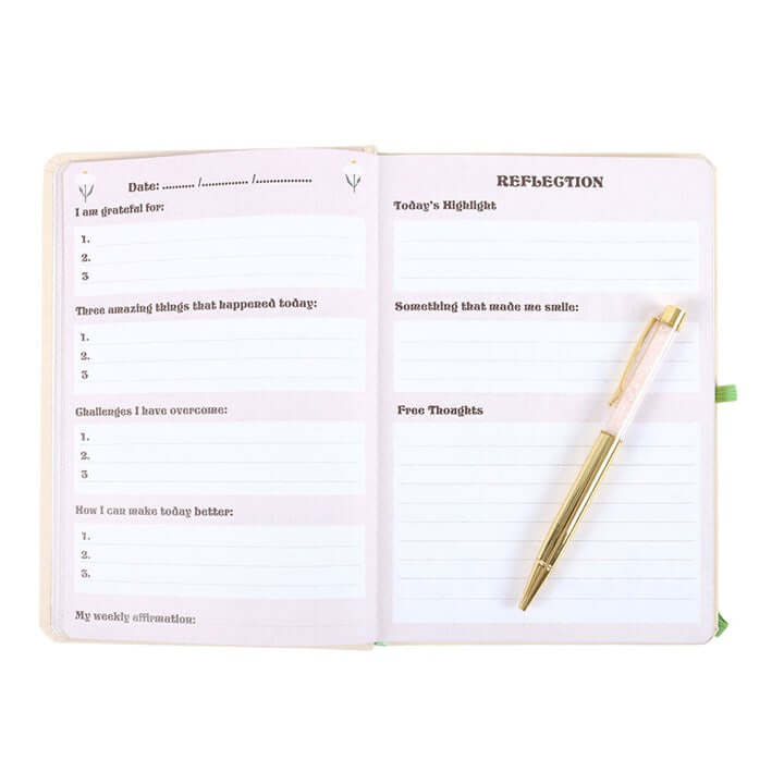Keep Going, Keep Growing A5 Notebook with Rose Quartz Pen