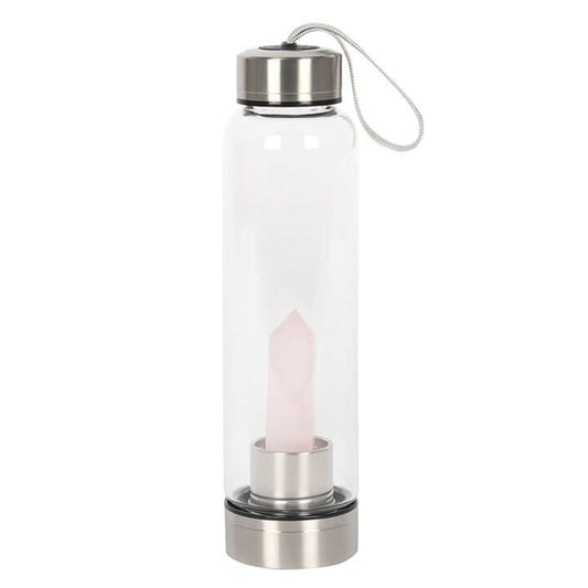 Rose Quartz Purifying Glass Water Bottle-Sociodigi