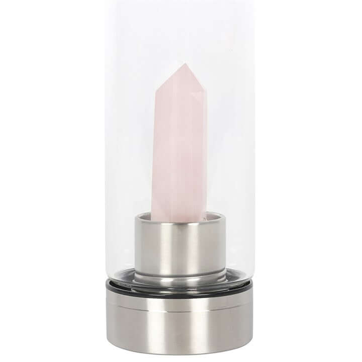 Rose Quartz Purifying Glass Water Bottle-Sociodigi