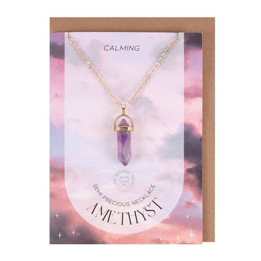 Amethyst Crystal Necklace Card N/A