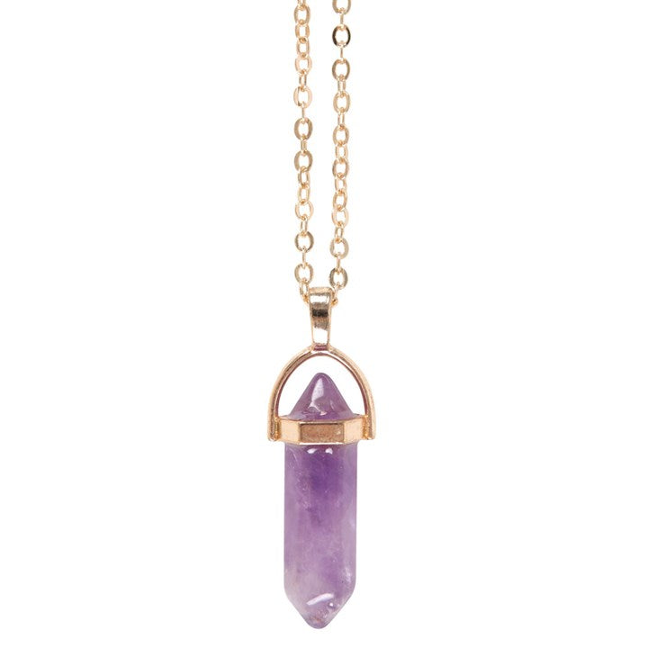 Amethyst Crystal Necklace Card N/A